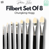 Like it Filbert Chungking Hog Brush Set Of 8, Long Handle 11”