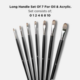 Like it Vegan Filbert 11” Long Handle Painting Brush Set Of 7