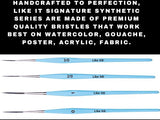 Like it Vegan Handmade Long Bristle Liner Set Of 4 Icy Blue Edition for Acrylic, Oil, Watercolour & Painting Brush Set Precision Art Brushes for Miniature, Art, Model & Canvas Painting With Brush Holder