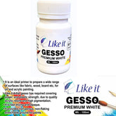 Like it Premium White Gesso Primer for Canvas, Wood, Board, Acrylic, Oil Painting, White Gesso (100 ML)
