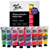 Mont Marte Fluoro Acrylic Paint Set Premium 8pc x 36ml