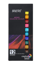 Brustro Artists Gouache Colour Set of 12 Colours X 12ML Tubes