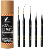 Like it Artist Mini Detailers Detailing Professionals Painting Brushes Ideal for Detailing Set of 5 (MATT Black) With Brush Holder