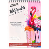 Like it Watercolor Pads 8.3x11.6”, (24 Sheets) 100% Cotton, Spiral Bound, Acid-Free Paper, (220gsm), Perfect for Watercolour, Acrylic, Gouache, Most Wet & Dry Media, Ideal for Beginners, Artists & Professionals