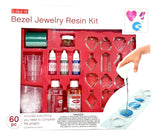 Likeit DIY Bezel Jewellery Making Kit, 60-Piece Set with Resin, Metal Bezels, Pigments, Necklaces and Tools