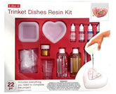 Like it Trinket Dishes Resin Kit, 22 Piece DIY Craft Set with Silicone Moulds, Pigment Inks, Gold Paint