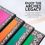 Arches Watercolour- Aquarelle – 26 cm x 36 cm Natural White Fine Grain/Cold Press 300 GSM Paper, Short Side Glued Pad of 12 Sheets