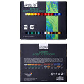 BRUSTRO Artists Acrylic Colour Paint – Set of 24, 40ml Color Tubes | Vibrant Shades,Soft Bodied,Water-based,Non-toxic,Inter-mixable,Ideal for Paper,Canvas,Cardboard, Fine Art Students,Professionals