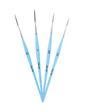 Like it Vegan Handmade Long Bristle Liner Set Of 4 Icy Blue Edition for Acrylic, Oil, Watercolour & Painting Brush Set Precision Art Brushes for Miniature, Art, Model & Canvas Painting With Brush Holder