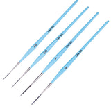Like it Vegan Handmade Long Bristle Liner Set Of 4 Icy Blue Edition for Acrylic, Oil, Watercolour & Painting Brush Set Precision Art Brushes for Miniature, Art, Model & Canvas Painting With Brush Holder