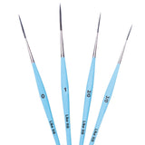 Like it Vegan Handmade Long Bristle Liner Set Of 4 Icy Blue Edition for Acrylic, Oil, Watercolour & Painting Brush Set Precision Art Brushes for Miniature, Art, Model & Canvas Painting With Brush Holder