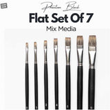 Like it 11” Long Handle Flat Tipped Art Paintbrush Set of 7 Anti-Shedding Synthetic Hair for Acrylic, Oil, Gouache and Watercolor Painting Size: 0 1 2 4 6 8 10