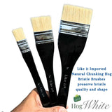 Like it Hake Brush Chunking Hog White Mix Media for Acrylic, Oil, Watercolour & Painting Brush Set Size 1inch 2inch 3inch