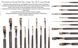 Like it Mix Set Of 11 Long Handle (3rd Gen Aquasync Natural Imitation Vegan Bristle) for Acrylic, Oil, Watercolour & Painting Brush Set