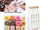 Touch cool Alcohol Markers Skin Tone & Hair Art Markers, Dual Tip Chisel&Fine Art Portrait Hair Perfect for Professional & Adults,Comic, Anime, Manga, Illustration (Skin Tone Marker Set of 12)