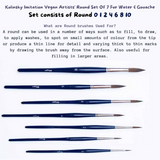 Like it AquaPro Pure Kolinsky Vegan Round Set Of 7