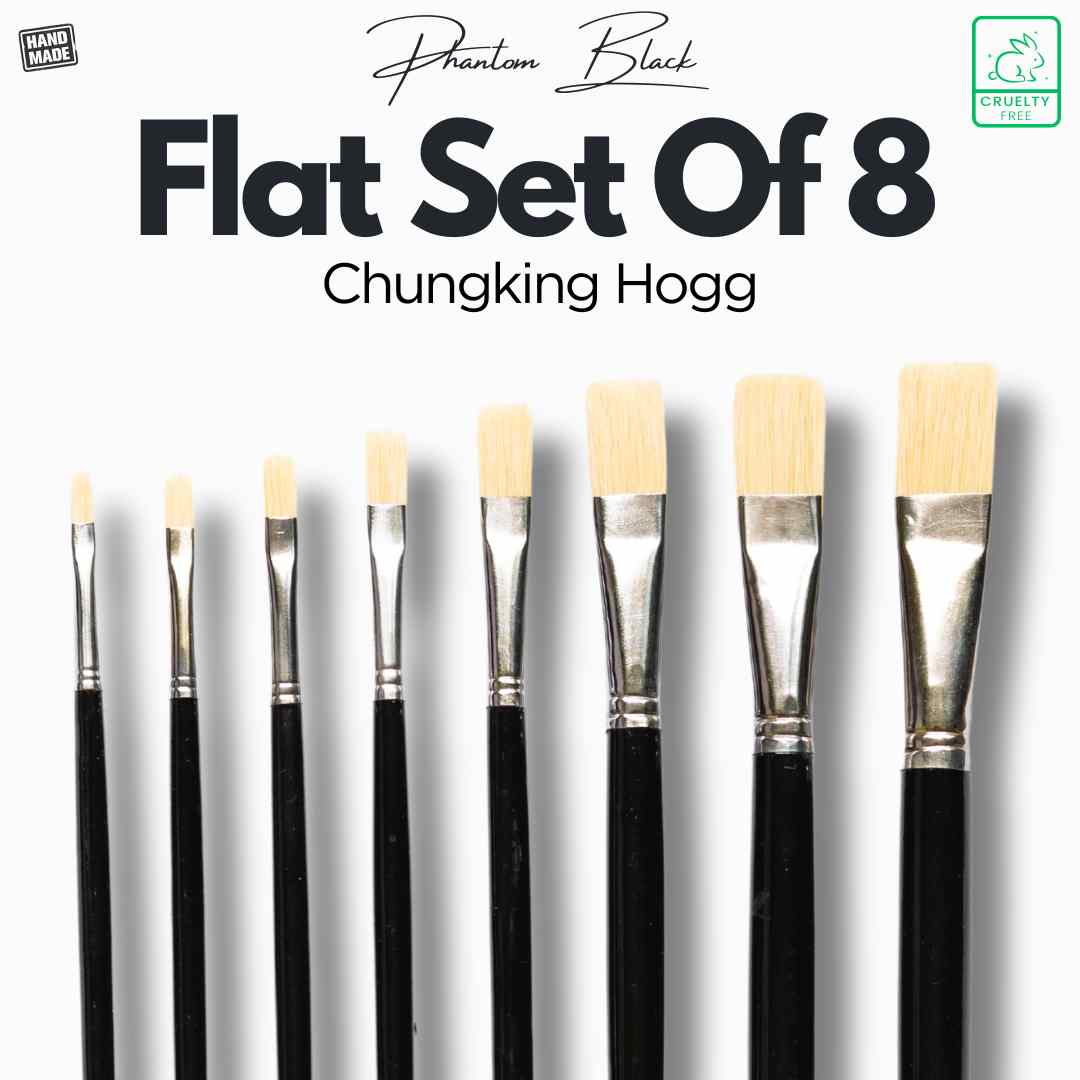 Like it Flat Chungking Hog Brush Set Of 8 Black Edition 11” LH