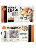 Keep Smiling ﻿100 Colours Watercolour Paint Set with 50 Regular, 44 Metallic, 6 Fluorescent Colours, Water Brush, Drawing Pencil, Brush Pen Perfect Starter Kit for Watercolor Painting