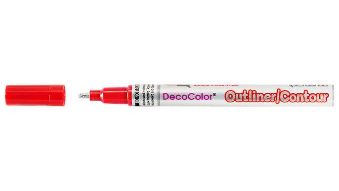 Marvy Decocolor Outliner Pen Set of 4 Red, Blue, Green, and Violet colors