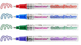 Marvy Decocolor Outliner Pen Set of 4 Red, Blue, Green, and Violet colors