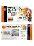 Keep Smiling ﻿128 Colours Watercolour Paint Set with 72 Regular, 44 Metallic, 6 Macarons, 6 Fluorescent Colours, Artist Brush, Pencil Perfect Starter Kit for Watercolor Painting