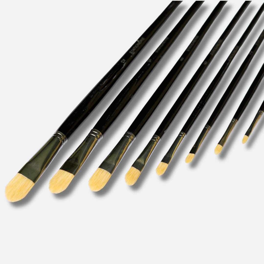 Like it Filbert Chungking Hog Brush Set Of 8, Long Handle 11”
