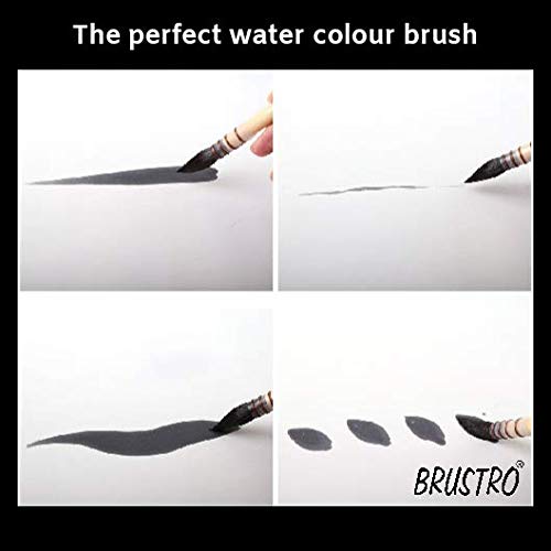 BRUSTRO Artists’ Natural Hair MOP Brush Set of 4 (0, 2, 4, 8)