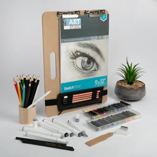 Like it The Art Studio Complete Mixed Media Art Supplies Artist Sketching and Drawing Kit 107 Pieces, Adult Art Set Travel for Beginners to Advanced