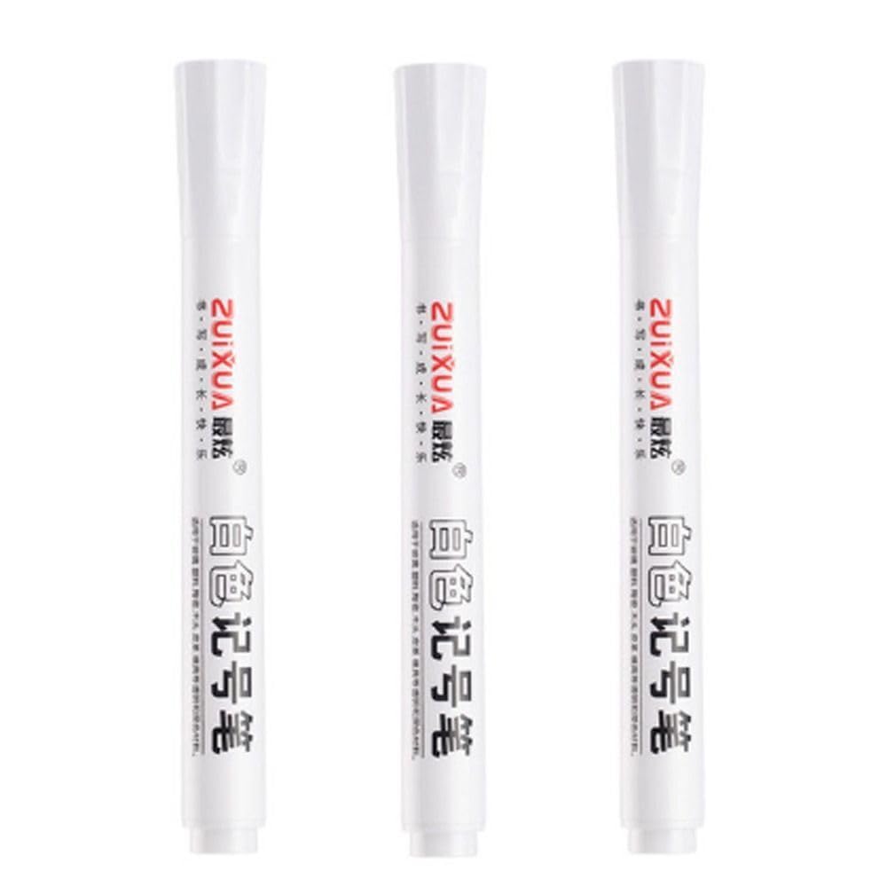 Like it 3pcs Waterproof White Permanent Paint Pen Oily Marker Pen Drawing for Rock Painting Stone Canvas Glass Metal Metallic Ceramic Tire