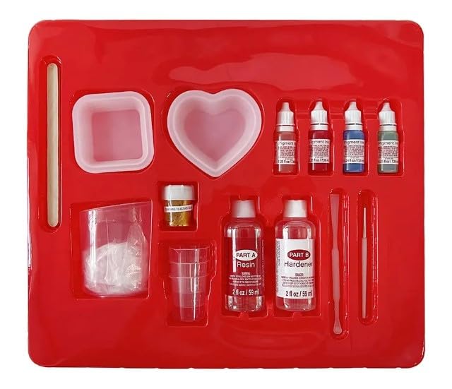 Like it Trinket Dishes Resin Kit, 22 Piece DIY Craft Set with Silicone Moulds, Pigment Inks, Gold Paint