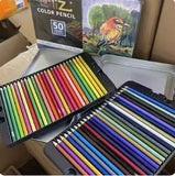 Like it Metal Box Colored Pencils Set, 50 Pieces, Oil Colour Pencils for Adult Colouring Books, Artist Drawing, Sketching, Crafting for Beginners/Artists