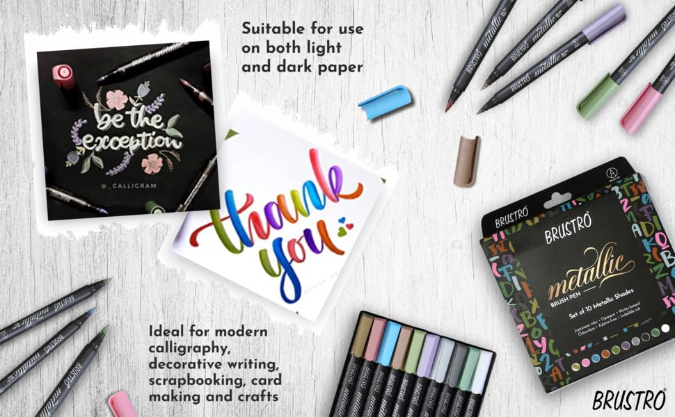 Brustro Artists Brustro Metallic Brush Pens Brustro Fude Hard Tip