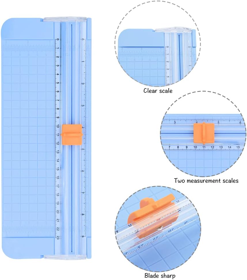 Like it 9 inch Portable A5 Paper Cutter, Guillotine Paper Trimmer with Handsafe Guard and Side Ruler for Standard Cutting of A5 Paper, Photos, Scrapbooking, or Labels (Assorted Multicolour)