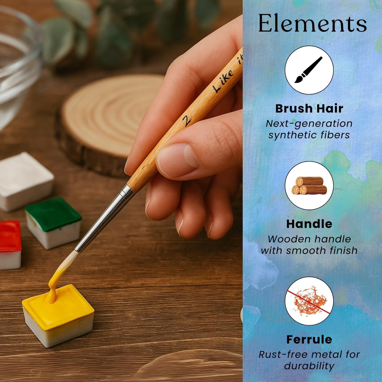 Like it Long Liner/Detailing Paint Pointed Rigger Script Brushes Range Size: 000, Size: 00, Size: 0, Size: 1 With Brush Holder