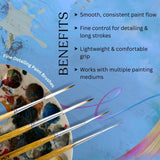 Like it Long Liner/Detailing Paint Pointed Rigger Script Brushes Range Size: 000, Size: 00, Size: 0, Size: 1 With Brush Holder