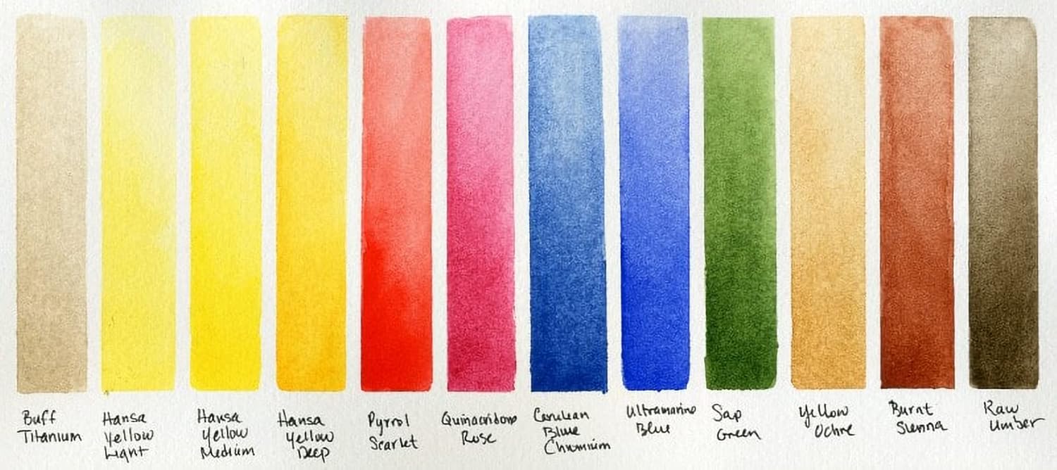 Daniel Smith 12 Color Half Pan Watercolor Set with Bonus Empty Pans