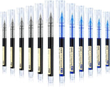 Liquid Ink Rolling Ball Stick Pens, Extra Fine Point (0.5mm) Rollerball Pens 6pc Blue, 6pc Black Pack of 12