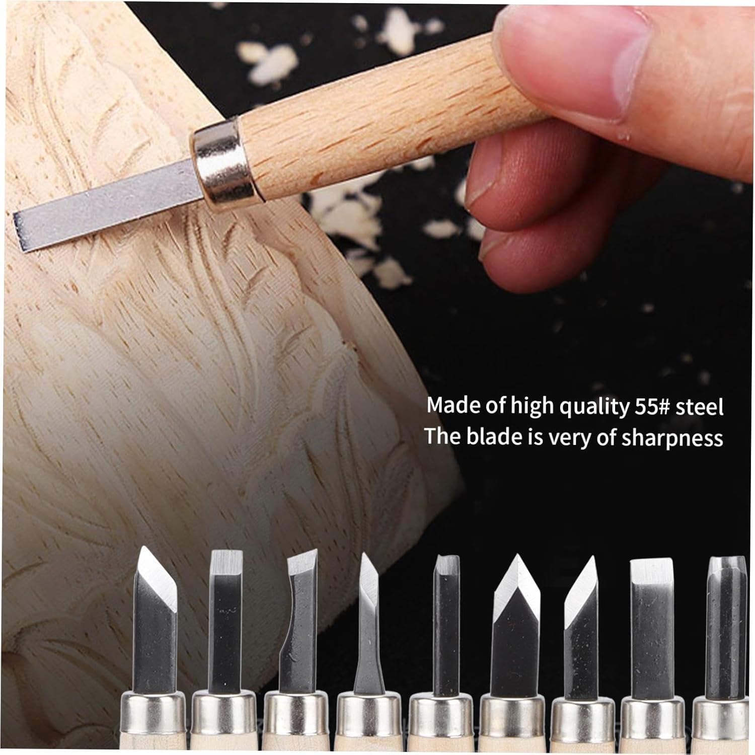 Like it Wood Carving Tools 12-Pcs Set – Premium Grade Wood Chisel for Beginners and Professional Wood Carvers Wood Carving Set with Strong Durable Steel Blades Chisel knife set artwork supplier