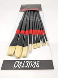 BRUSTRO Artists ’ White Bristle Set of 10 Brushes for Oil and Acrylic