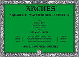 Arches Watercolour 300 GSM Cold Pressed Natural White 26 x 36 cm Paper Blocks, 20 Sheets