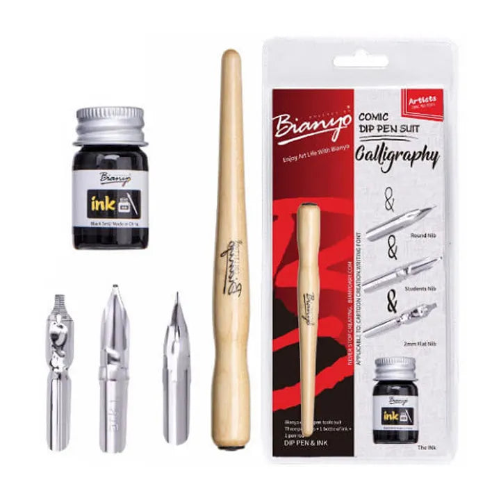 Bianyo Calligraphy Pen Set Artist Comic Pen Tool Dip Pen Suit 3 Super Nib