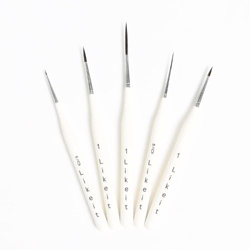 Like it Artist UltraMiniliners Detailing Painting Brushes, Set of 5, Ivory, for Acrylic, Watercolor, Oil Painting