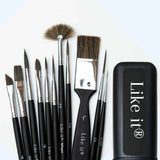 Like it Mix Media Brush Set Of 11 for Acrylic, Oil, Watercolour & Gouache Painting Brush Set