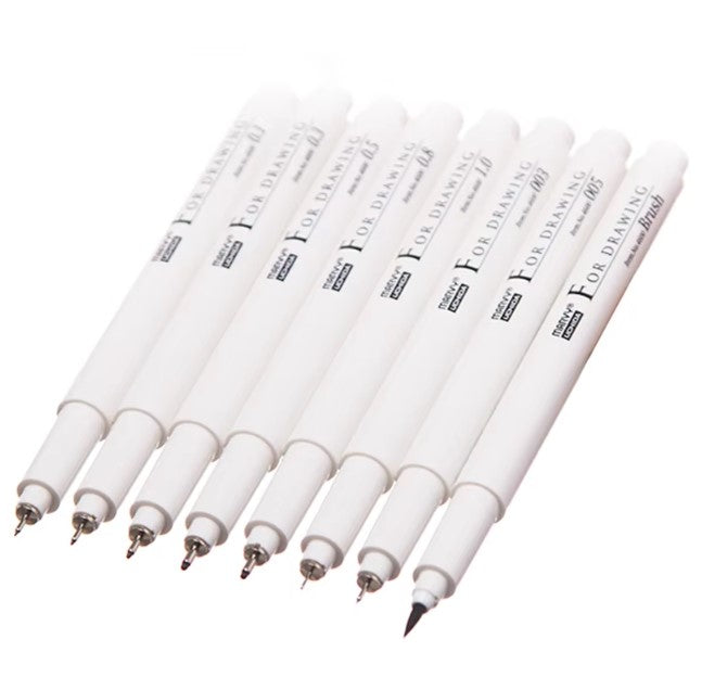 MARVY UCHIDA #4600-8B FOR DRAWING BLACK SET 8 PENNOR - Papper