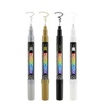 Marvy Uchida DecoColor Acrylic Extra Fine Tip Markers, Color Black, White, Gold, and Silver