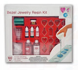 Likeit DIY Bezel Jewellery Making Kit, 60-Piece Set with Resin, Metal Bezels, Pigments, Necklaces and Tools