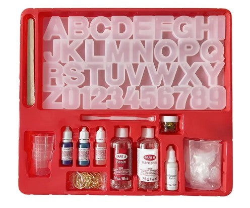 Llike it Monogram Resin Letter Casting Kit, 51-Piece Set with Silicone Mould, Pigments, and Tools