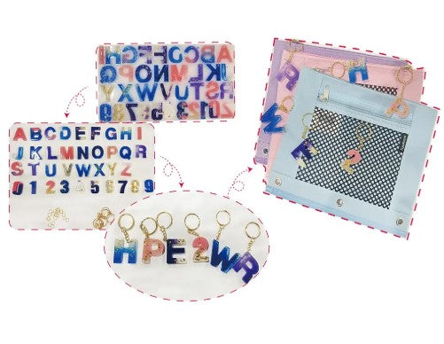 Llike it Monogram Resin Letter Casting Kit, 51-Piece Set with Silicone Mould, Pigments, and Tools