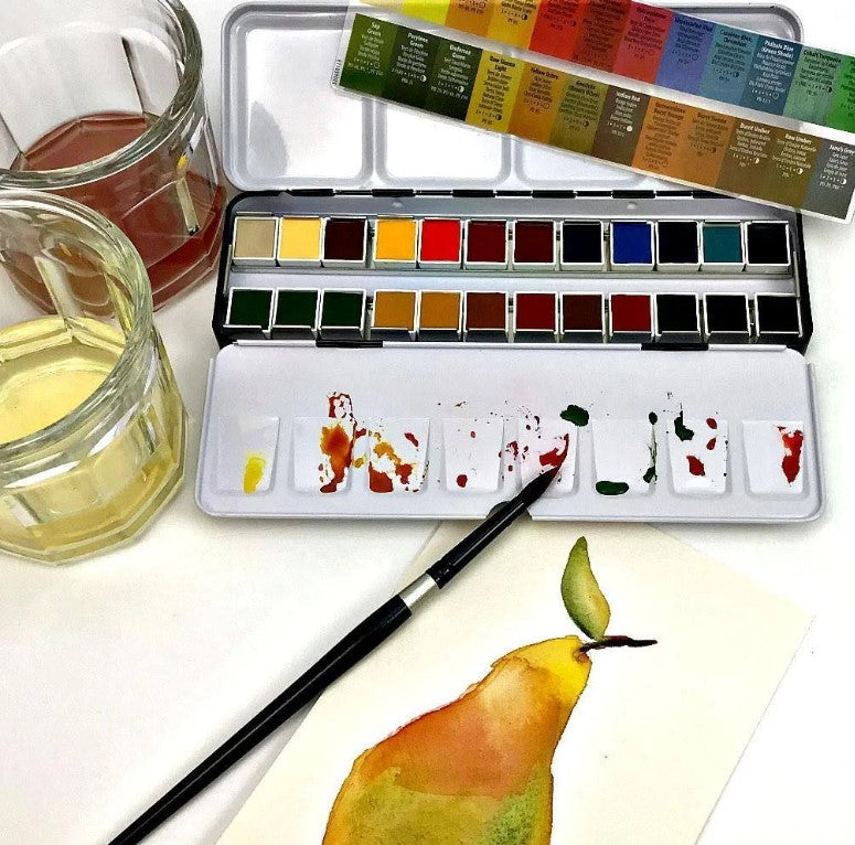 Daniel Smith 12 Color Half Pan Watercolor Set with Bonus Empty Pans