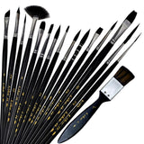 Like it Mix Painting Brush Set of 16 Brushes Synthetic Squirrel Premium bristles Perfect for Watercolor, Acrylic, Gouache, Face Painting with Excellent Liquid Holding Capacity